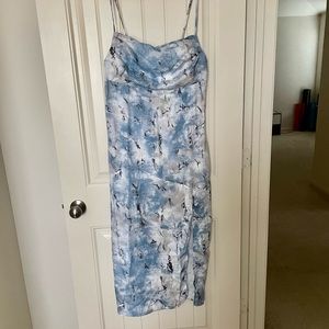 Blue and White Midi Dress